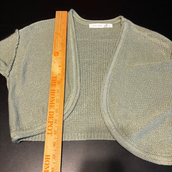 NWT Altar'd State Desert Sage Green Shrug Open Front Cardigan Short Women's XS - Picture 5 of 6
